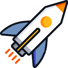 Increase your visibility rocket icon flying symbolizing increased visibility and credibility