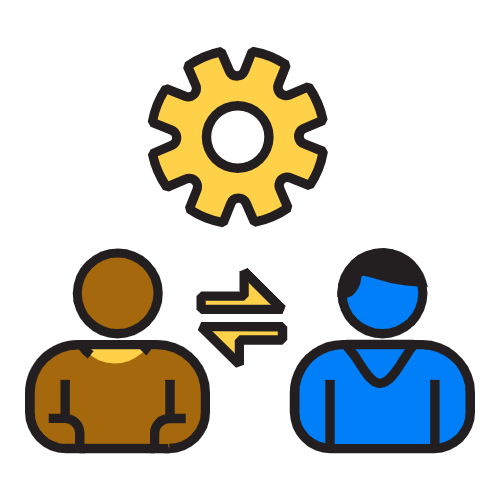 an icon of two people conudcting a transaction