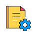 Icon of a document with a gear