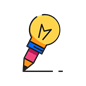 Light bulb icon, symbolizing authoritative content creation" Description: