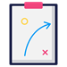 Icon representing a strategy document, symbolizing customized LinkedIn planning.