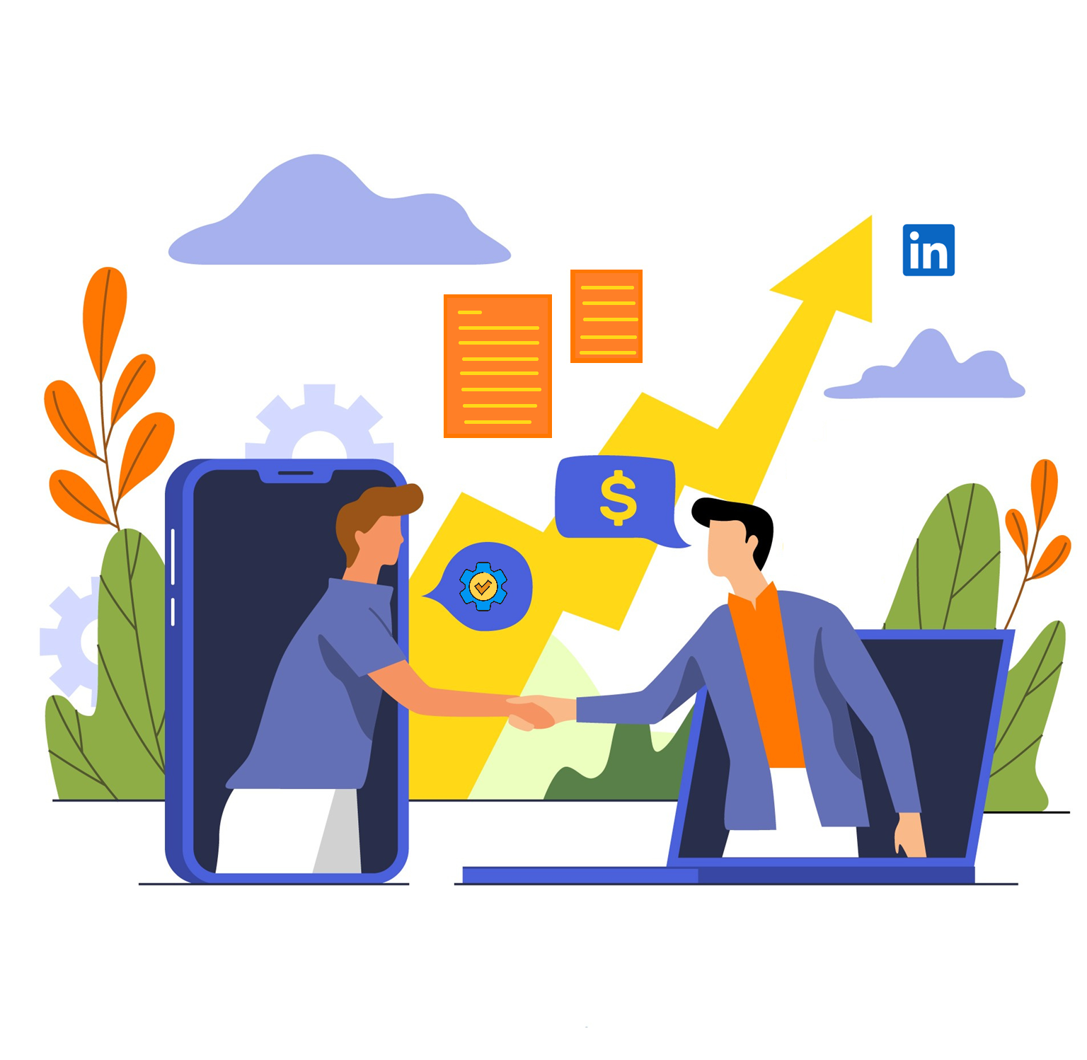 LinkedIn Marketing Experts Driving Business Growth Professional team shaking hands
